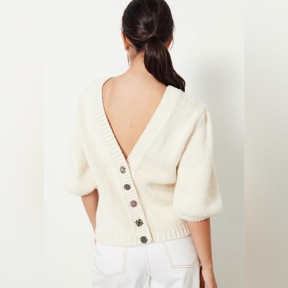 **SOLD** BA&SH Castille Reversible Sweater in Ecru - Picture 3 of 11